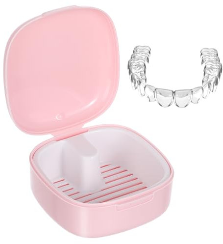 FRCOLOR Aufbewahrungsbox Für Retainer Tragbare Mit Deckel Abtropfkorb Für Reinigung Für Reisen Und Täglichen Gebrauch Robustes Kunststoffmaterial