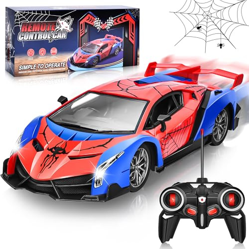 Aragallant Ferngesteuertes Auto Spider, RC Auto mit Licht, Ferngesteuertes Auto Spielzeug für Kinder ab 3+ Jahre, Auto Spielzeug Outdoor Indoor, Geschenke Weihnachten für Junge Mädchen (Rot)
