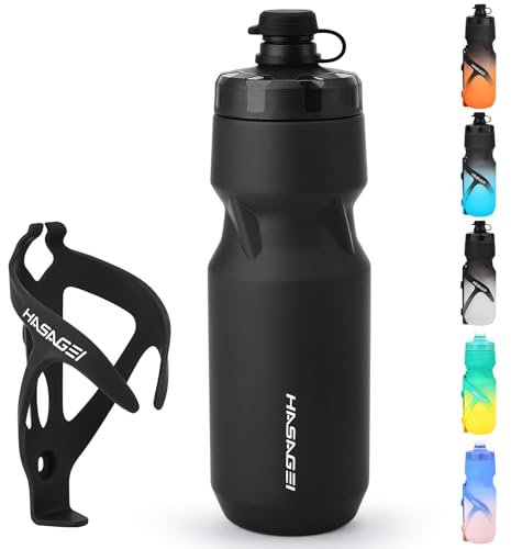 Bike Water Bottle Holder with 24 Oz Bottle, Durable Leak-Proof Non-Slip Design, Lightweight & Universal Fit for Mountain/Road Cycling Accessories