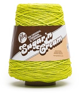 Lily Sugar N Cream Cones HOT Green Yarn - 1 Pack of 400g/14oz - 100% Cotton - #4 Worsted (Medium) - 674 Yards - Knitting/Crochet