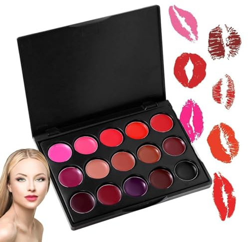 Palette di rossetti, tavolozza di rossetti colorati 15 colori di rossetto, idratante, durevole, palette di rossetti, colore pigmentato per festival hall