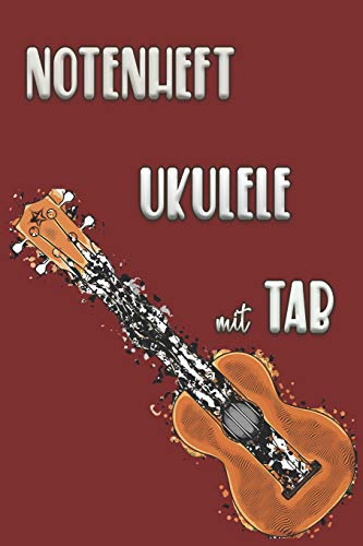 NOTENHEFT UKULELE mit TAB: Griffdiagramme, Tabulatur, Notenzeilen, leere Notenzeile – abwechselnd