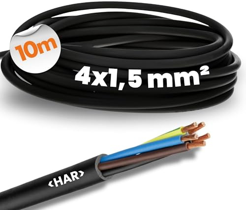 Lapp 10m Gummileitung H05RR-F 4x1,5 mm² - Flexibles Gummikabel Schwarz