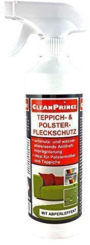Cleanprince Protezione Dalle Macchie 500 ML 0,5 Litro Teppich- e Imbottitura Teppichimprägnierung Polsterimprägnierung Impregnanti Cuscini Sedia Stoffa Poliestere Poliamido Poliacrilico Viscosa Cotone