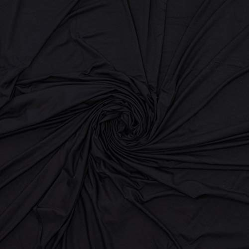 Bambus Jersey Stoff in Schwarz als Meterware zum Nähen, 50 cm