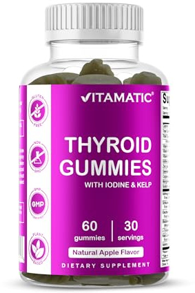 Thyroid Gummies with Iodine & Kelp, Apple, 60 Gummies, Vitamatic
