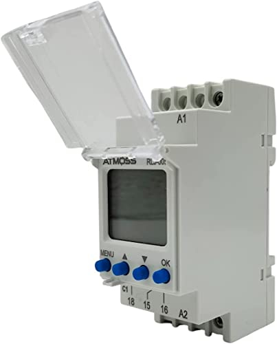 RASMACOR | Minuteur Numérique Programmable avec programmateur hebdomadaire | 52 Programmes | Écran LCD | Changement Automatique Eté/Hiver | Mode Vacances | 5 Langues au Choix