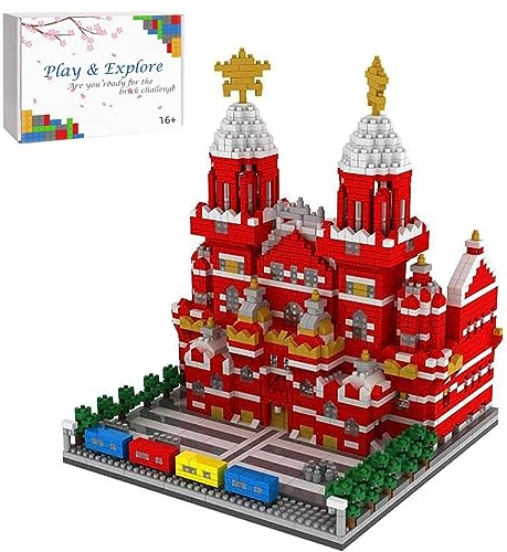 Tirff Roter Platz in Moskau Baustein Set, 2384 Klemmbausteine Weltberühmtes Architekturmodell, Mini-Baustein-Bausatz, Geschenk für Erwachsene und Teenager, Nicht Kompatibel mit L*go