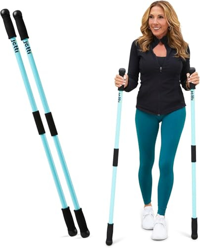 Perfectly Weighted Walking Poles for Full-Body Workouts, Enhanced Stability, and Improved Posture | Includes 2 Walking Poles & Carrying Case | 2.2 lbs