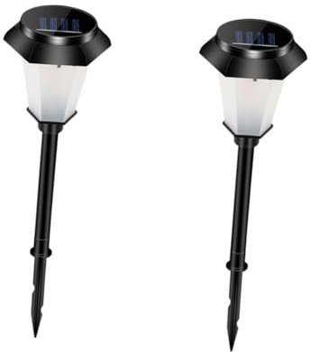 BESTonZON 2St LED-Dekor gartenpfahl licht Glas Solar- Farbe solarleuchten für außen outdoor solarlampe Solarenergie Landschaftslicht Standlicht für Park Flamme Landschaftslichter Fackellicht