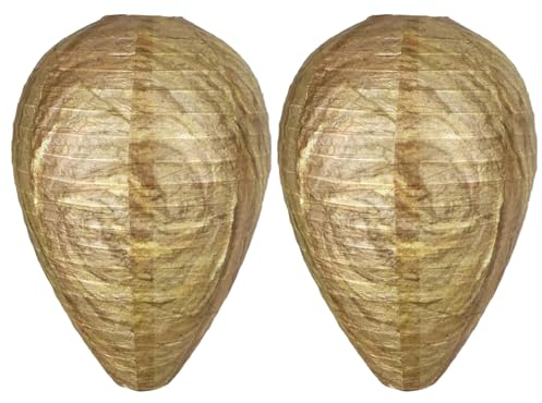 2 Stück Wespennest Attrappe Wetterfest,Draußen Wespenabwehr,Hornissennest Attrappe,Anti Wespen Abwehr,Gegen Wasp,Dach Aufhängen Wespenfalle Künstliche Nest,für Vertreiben Fernhalten Bienen Hornissen