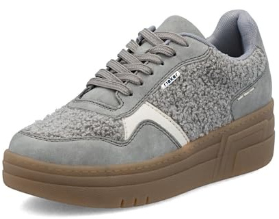 Rieker Baskets basses M7600 pour femme - Semelle lâche, Gris (40), 38 EU