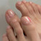 Pink-Nude False Toenails with Glue, Natural Fake Toe Nails, Stick on Toenails Short Square, 24Pcs Glossy Acrylic Toe Nail Tips for Women