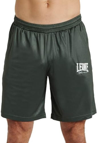 LEONE 1947 Pantaloncini Uomo Logo – Shorts Sportivi Training Fitness Palestra Boxe Kickboxing Verde/XL - ABX121