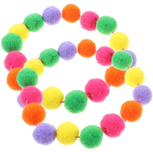 HYTROVE 2 Stück Teiliges Verstellbares Katzenhalsband mit Elastischem Buntem Regenbogen Design und Weichem Plüschball Leichtes Wiederverwendbares Halsband für Kätzchen und Kleine