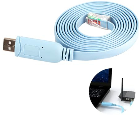 1,8 m USB till RJ45-konsolkabel för nätverksenheter, höghastighets RS232 med universalkontakt kompatibel med routrar, switchar och servrar, stöd för Windows, Linux, Mac OS
