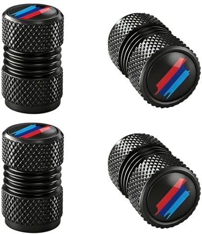 Lot de 4 bouchons de valve de voiture, en aluminium, avec joint pour une pression stable des pneus, bouchons de valve de pneu de voiture, robustes, pour voiture, SUV, moto et vélo