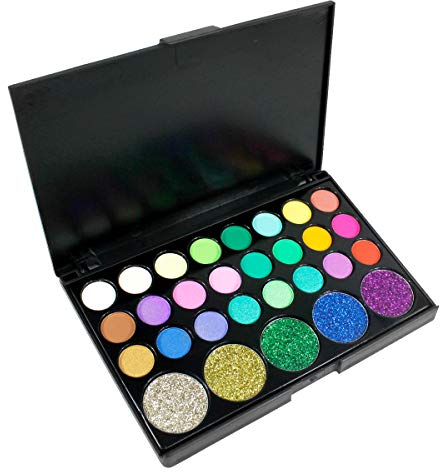 Disino Fards à Paupières, 29 Couleurs Imperméable à l'eau, Kit de Maquillage Longue Durée Pour les Yeux, Bonbons étincelants Brillants Vives Boîte de Maquillage pour Fard à Paupières