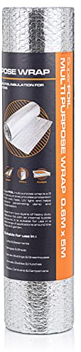 SuperFOIL Isolante Termico Lamina Rotolo 0,6m x 5m - Soluzione Fai-Da-Te per Risparmiare Energia - 3-in-1 Durevole Isolamento Termico con Barriera Riflettente e Barriera al Vapor
