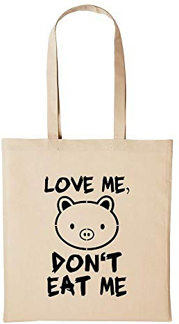 Huuraa Baumwollbeutel Love ME, Don't EAT ME Geschenk Einkaufstasche Natural 10 Liter Baumwolle Love ME, Don't EAT ME Accessoire