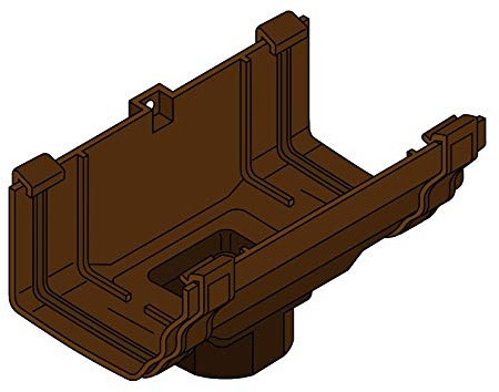 Marley Classic PVCu Gutter Running Outlet - Chocolate Brown