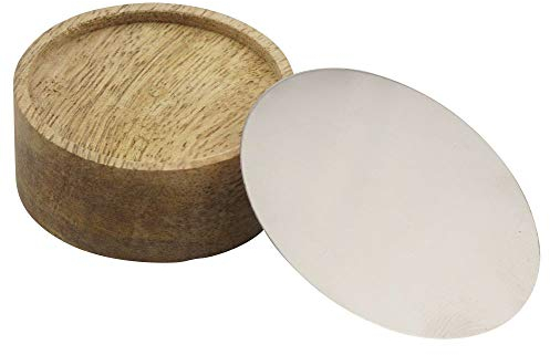 Zubehörset – Podest für Räucherstövchen-Teelicht und Metallscheibe – Anpassung der Räuchertemperatur – Podest aus Holz – passend für Teelichter D 39 mm