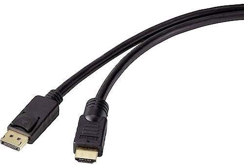Renkforce DisplayPort/HDMI Adapterkabel DisplayPort Stecker, HDMI-A Stecker 20.00 m Schwarz RF-4596876 vergoldete Ste
