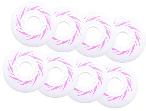 HJGHY LED-Leuchten PU Inline Skate Ersatzräder (8Er Pack) Leuchträder für Inline Skate Wave Board Caster Board Street Surf,Rosa,80mm