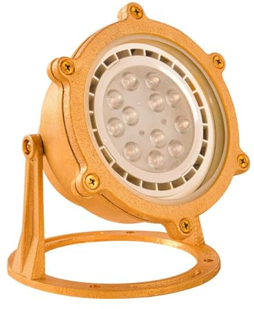ABBA Lighting USA ULB02 Cast Brass PAR36 LED Low Voltage Underwater Pond Light IP68 Waterproof
