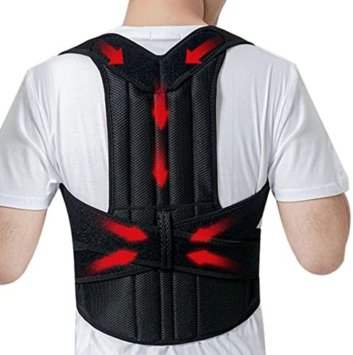 Frauen Männer Wirbelsäule Rückenstützgürtel Rückenbandage Schulter Orthopädischer Haltungsschutz Korrektor der Lendenwirbelsäule Haltungskorsett (Farbe: Schwarz, Größe: XX-Large) (Schwarz XX)