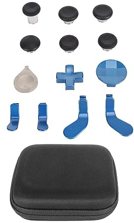 Focket Thumbsticks de Metal para el Controlador One Elite Series 2, el Kit de Botones magnéticos de Repuesto 13 en 1 Incluye Joystick de Metal Mod 6, 4 paletas, 2 Almohadillas en D (Azul)
