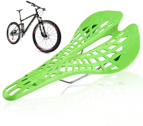 HERCHR Sella per Bici Scavata, Cuscino per Sedile in Stile Ragnatela in Plastica Accessori per Biciclette per Ciclismo su Strada da Montagna(Verde)