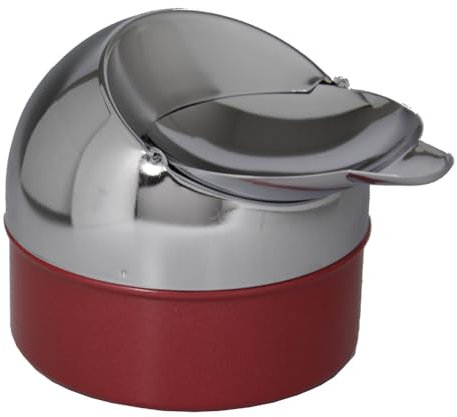 Grosser Windaschenbecher DOLPHIN Kippaschenbecher Aschenbecher für innen und außen Metall Windascher Kippascher Klappdeckel (Rot)