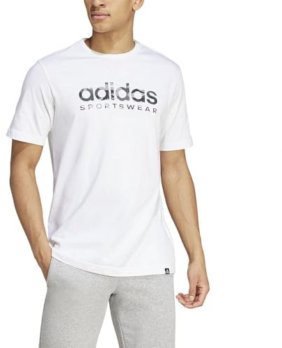 Adidas Herren CAMO LINEAR Graphic Tee, White/Grey, XL