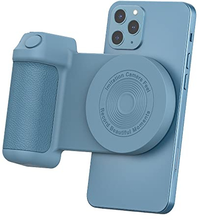 Soporte BT con Mango Magnético para Cámara, Empuñaduras para Teléfono Celular, Soporte para Fotos con Mango para Teléfono Inteligente, Control Remoto (Azul Oscuro)