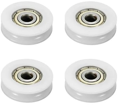 SBTRKT Poulie Ronde en Nylon à rainure U5 x 24x7mm, Rouleau de Roue à roulement à Billes for Portes, fenêtres, poulies de Douche et tiroirs, 4 pièces