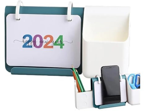 GLigeT Schreibtischkalender, Stehtischkalender, multifunktional, 2024, Mini-Tischkalender mit Stifthalter, drahtgebunden, Tischaufsteller, einfaches Design, monatlich (Color : B)