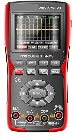 Oscilloscope, Oscilloscope numérique professionnel avec touche MODE 9999 comptes multimètre testeur de tension ca/cc Kit d'oscilloscope de stockage fils de Test Analyse du spectre, résistance, test de