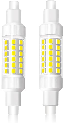 Caldarax R7s LED Bulb 78mm 8W, Cool White 6000K, 230V, 70W J78 Linear Halogen Lamp Replacement, 830LM, Non-Dimmable, R7s J Type Double Ended Base for Floodlight, 2 Pack