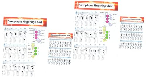 ifundom 4stücke Saxophon-charts Aus Beschichtetem Papier Musikalische Akkorddiagramme Für Anfänger Für Effektives Saxophontraining Und Schnelles Lernen