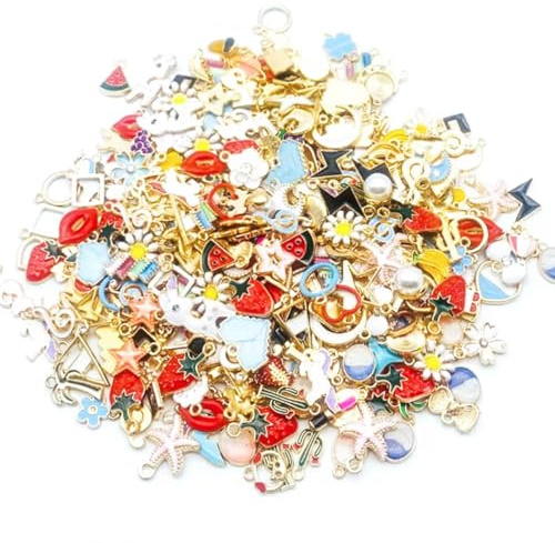 GXGM 50 Stück Anhänger für Armbänder, Charms Anhänger Set, Ohrring-Charms, für DIY-Armbänder, Halsketten, Kunsthandwerk
