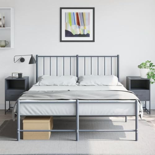 Sufrk Sängskåp 2 st antracit 36 x 39 x 60,5 cm stål-sängbord, sängbord, lådor, skåp, sidobord, nattduksbord, förvaring, organiserare, hemstativ för hem sovrum