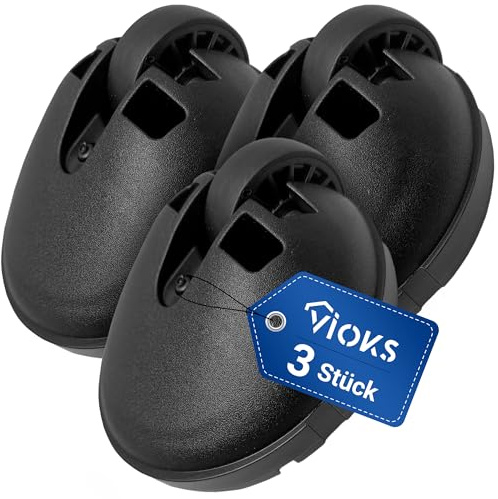 VIOKS Set 3 x rullhjul hjul hjul svart ersättning för Bosch Siеmens 10003191 – svänghjul fram med stålaxel för dammsugare
