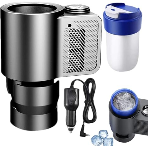 Soporte para tazas de coche de calefacción y refrigeración | Soporte inteligente 2 en 1 para tazas de coche | Soporte de bebidas de calentamiento y enfriamiento rápido, seguro de 12 V y 36 W para