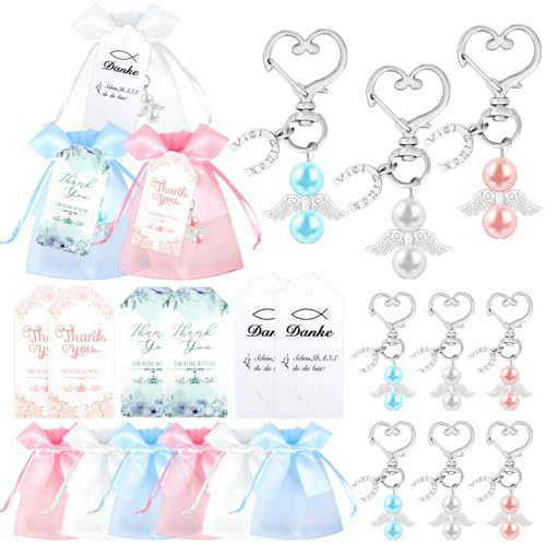 36 colgantes de ángel de la guarda en 3 colores, ángel de la guarda para invitados, llavero para bautizo y boda, comunión, regalo de cumpleaños, regalo de despedida