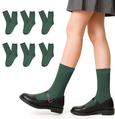 Calcetines Bajos Lisos Clásicos Unisex para Niño, Niña, Adultos. 80% Algodón, Transpirables. Pack 6 Pares Calcetines para Uniforme de Colegio, Instituto, Trabajo, Trajes Formales de Hombre,Mujer