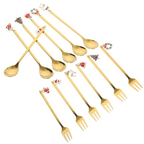 Angoily Utensilios De Mesa Cucharas Tenedores De Postre De Acero Inoxidable Cucharas De Postre Juego Creativo De Tenedor Y Tenedores Y