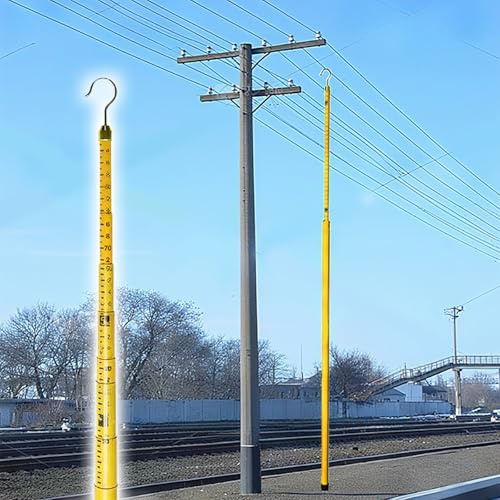 Teleskopisk mätsticka med bärväska - Isolerad hartsstång for säkra höjdmätningar - 1 st(Yellow,10m)