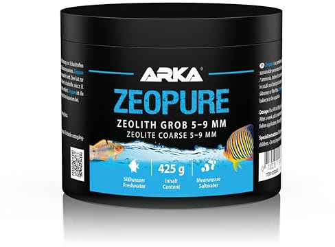 ARKA Zeopure - Gránulos de zeolita para Todos los acuarios de Agua Dulce y Salada | Granulometría: 5-9 mm | Incluye Bolsa filtrante | Reduce amonio, nitrato y fosfato | Contenido: 500 g