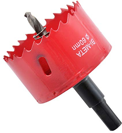KATUR Lochsäge für Holz, 60mm HSS Bi-Metall Lochschneider für Rohrentlüftung, separater Bohrer mit Sechskantschaft, glattes, schnelles Schneiden für Kunststoff, Sperrholz, Trockenbau, Gipskarton